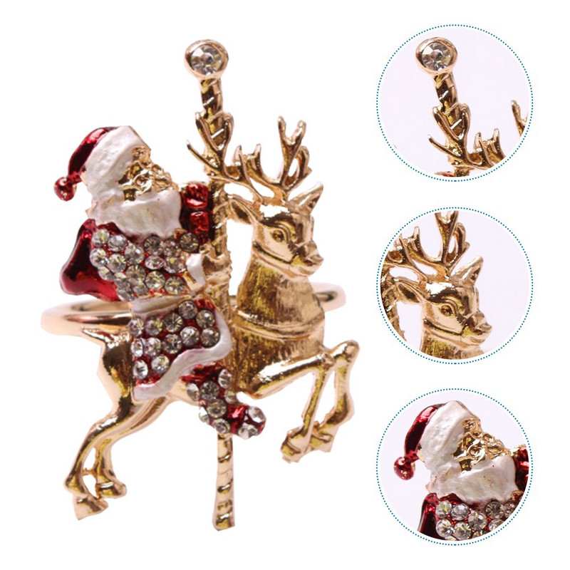 2 Elk Prsten za salvete Držač prstena za salvete Prsten za salvete od legure Božićni prsten za salvete Božićni prsten za salvete za dom