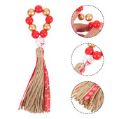 Prsten za salvete Prstenovi Kopča Drvene perle Kopče za božićni stol Drveni držač za salvete Seoski vijenac Držači perli Trake Festival