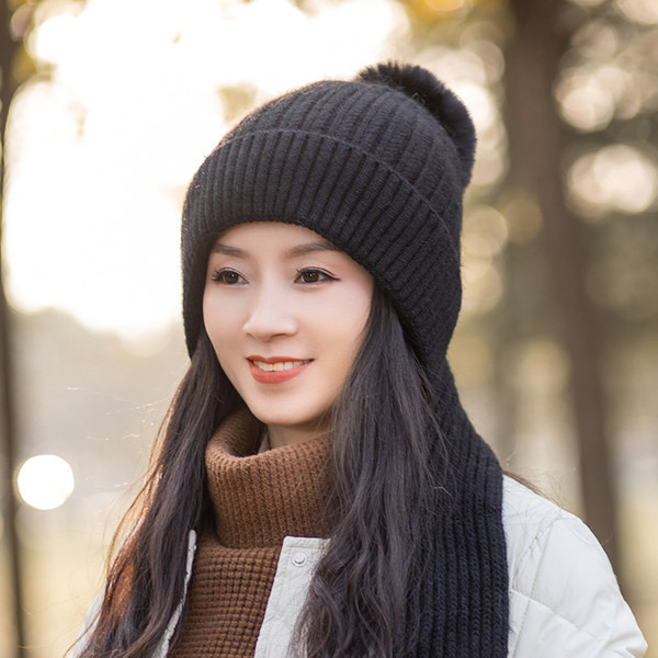 Γυναικείο χειμερινό πλεκτό καπέλο με πον-πον
