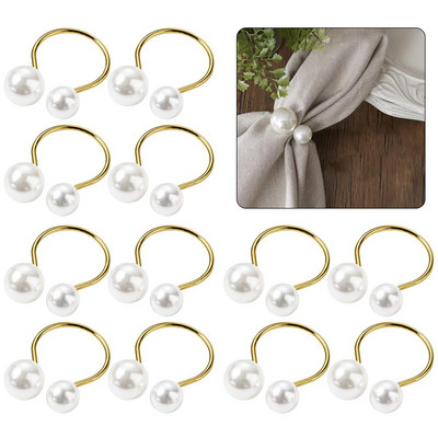 Δαχτυλίδια για χαρτοπετσέτες 12 τμχ Πέρλες Βάση για χαρτοπετσέτα γάμου Vintage αγκράφα σε σχήμα U για Φεστιβάλ Διακόσμηση τραπεζιού τραπεζαρίας