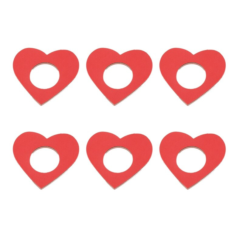 6 τμχ Δερμάτινα δαχτυλίδια χαρτοπετσέτας καρδιάς για την ημέρα του Αγίου Βαλεντίνου Θήκη για πετσέτα για γάμο 367A