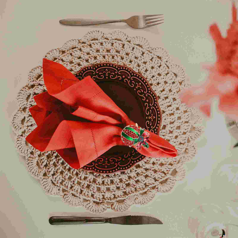 Salvrätiku sõrmused jõuluhoidjad Jingle Bell Bandsholiday Deer Metal salvrätikud pannal pidulik kristall 