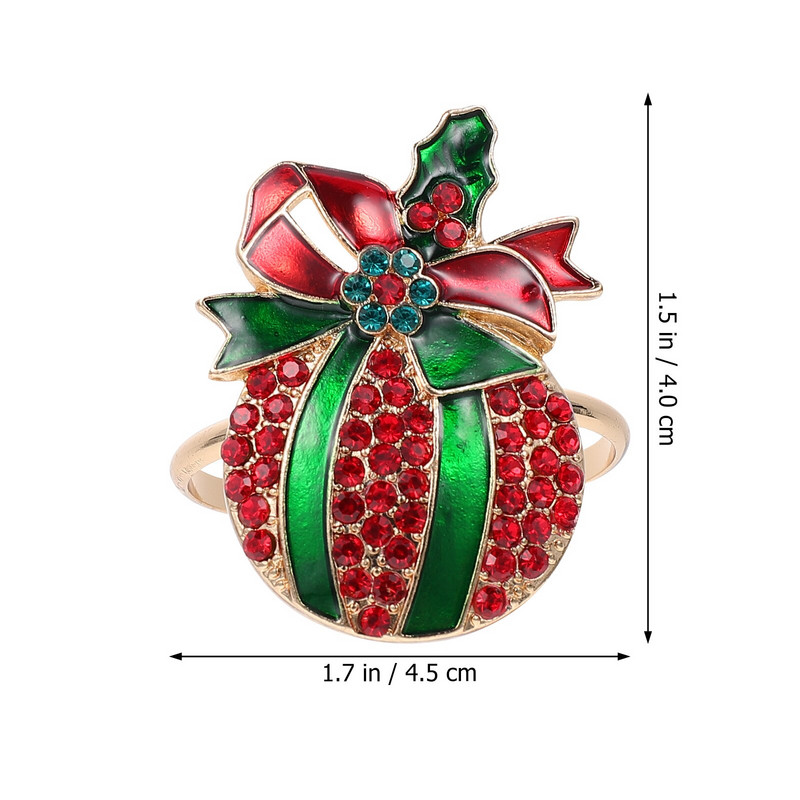 Salvrätiku sõrmused jõuluhoidjad Jingle Bell Bandsholiday Deer Metal salvrätikud pannal pidulik kristall 