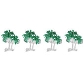 Δαχτυλίδια χαρτοπετσέτας Θήκη σερβιέτας, Σετ 4 μεταλλικό δαχτυλίδι για χαρτοπετσέτα, Διακόσμηση γιορτινού τραπεζιού για γάμο, Χριστουγεννιάτικη ημέρα (Δέντρο καρύδας)