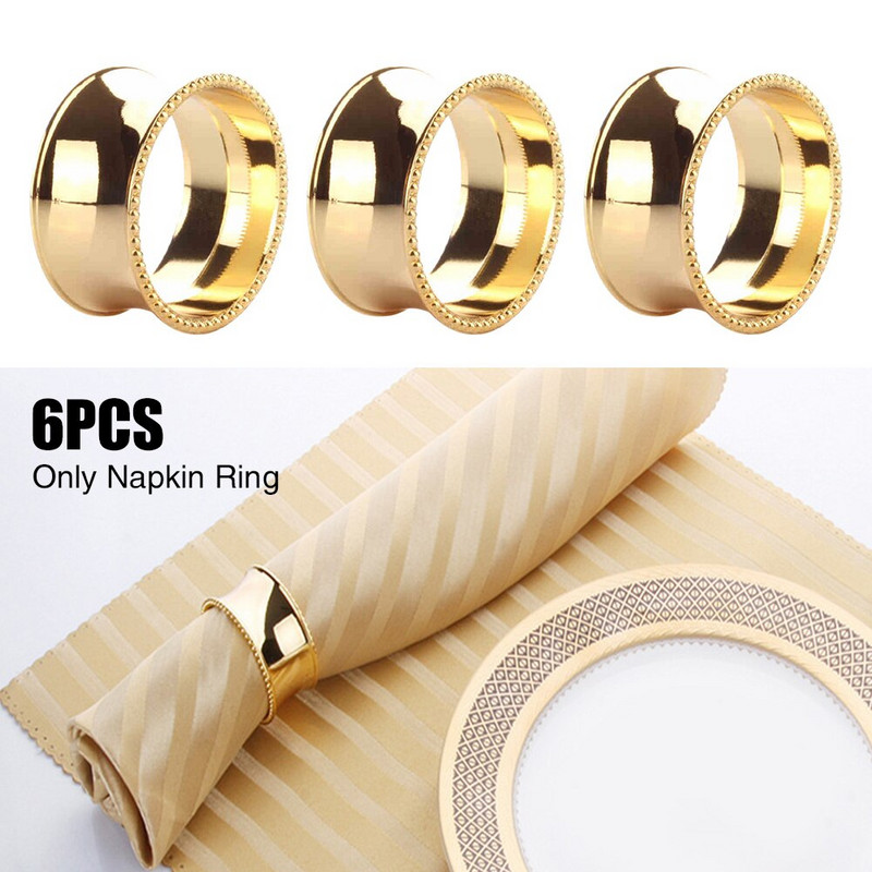 6 τμχ/σετ Πετσέτα Διακόσμηση γάμου Τραπέζι Βρεφικό Ντους Χριστουγέννων Πόρπη γενεθλίων από κράμα λουλουδιών Δαχτυλίδια για πάρτι για το σπίτι