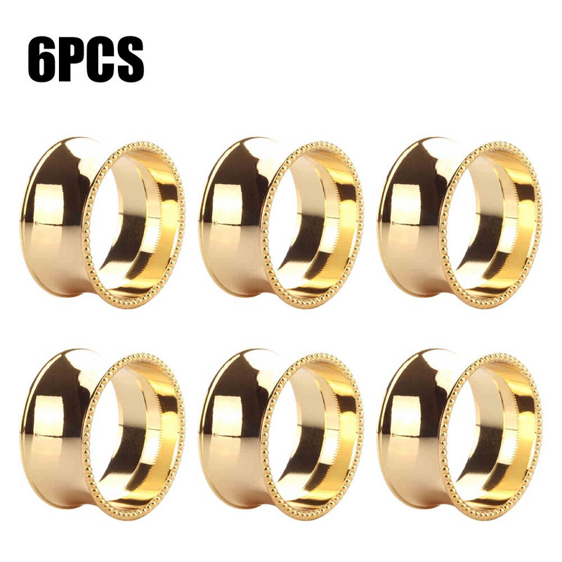 6 τμχ/σετ Πετσέτα Διακόσμηση γάμου Τραπέζι Βρεφικό Ντους Χριστουγέννων Πόρπη γενεθλίων από κράμα λουλουδιών Δαχτυλίδια για πάρτι για το σπίτι