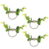 Δαχτυλίδι χαρτοπετσέτας Ευκάλυπτος Πόρπες 4 τμχ Πράσινο Δαχτυλίδι από χαρτοπετσέτα Faux Greenery Διακοσμητική θήκη σερβιέτας για επετείους γάμου