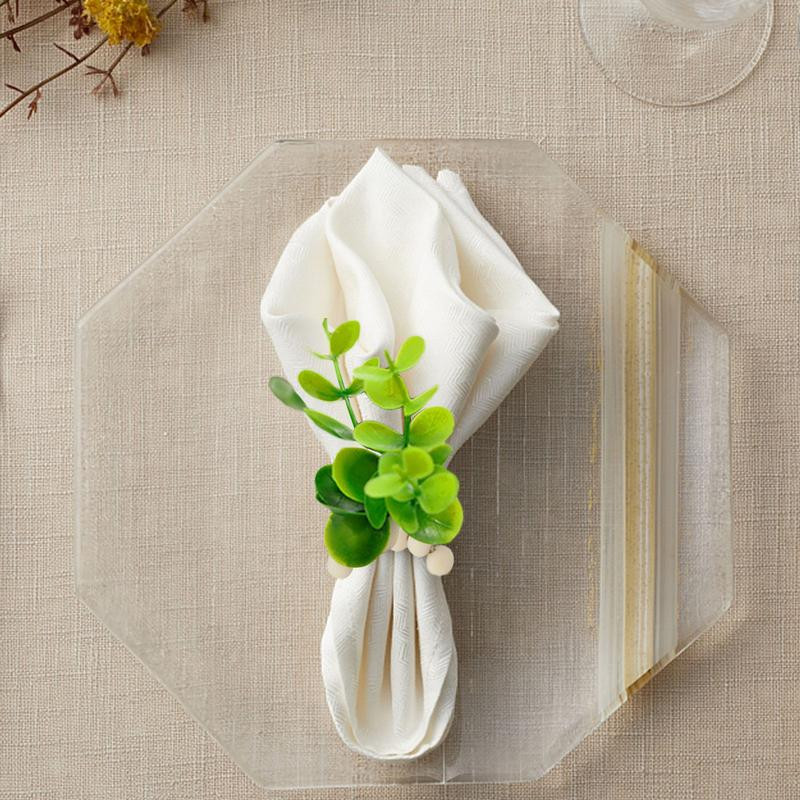 Δαχτυλίδι χαρτοπετσέτας Ευκάλυπτος Πόρπες 4 τμχ Πράσινο Δαχτυλίδι από χαρτοπετσέτα Faux Greenery Διακοσμητική θήκη σερβιέτας για επετείους γάμου