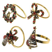 Inele pentru șervețele Suport pentru brad de Crăciun șosete de pasăre din aliaj Cataramă inel cu coroană