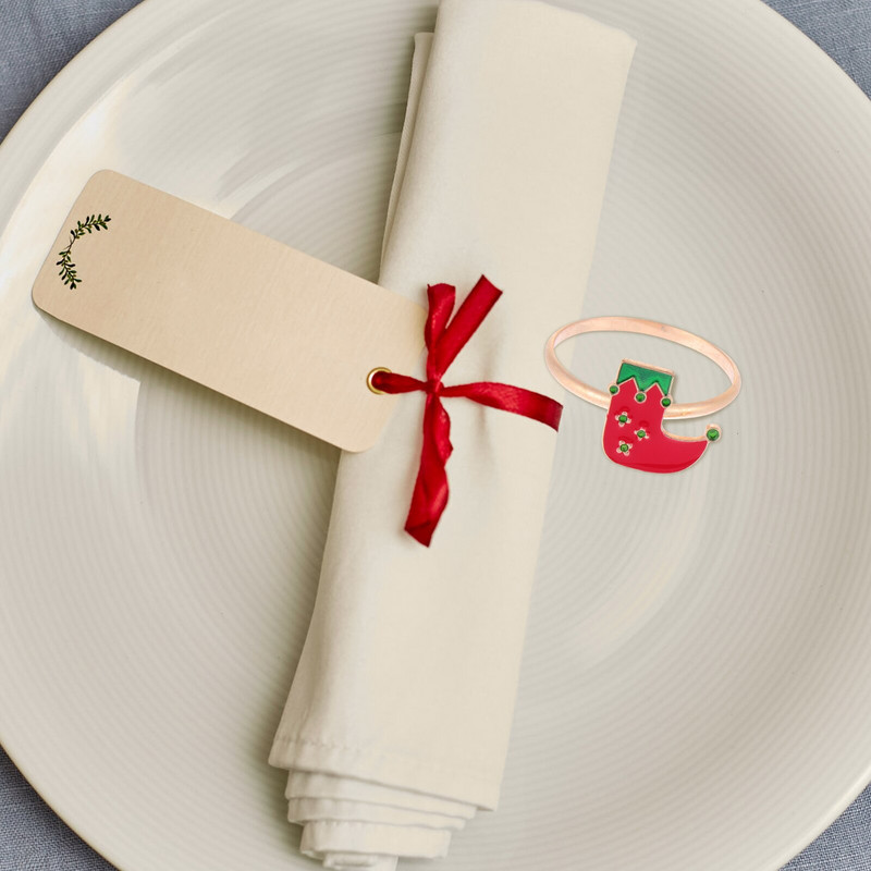 Χριστουγεννιάτικα δαχτυλίδια χαρτοπετσέτας Σερβιέτ με κουβά Θήκες για διακοπές Δαχτυλίδι δείπνο Δαχτυλίδι για πετσέτες χειμωνιάτικο ντεκόρ Θήκη για κάλτσες
