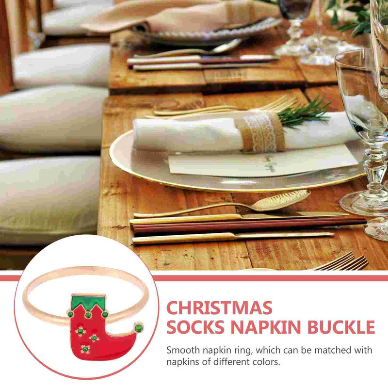 Χριστουγεννιάτικα δαχτυλίδια χαρτοπετσέτας Σερβιέτ με κουβά Θήκες για διακοπές Δαχτυλίδι δείπνο Δαχτυλίδι για πετσέτες χειμωνιάτικο ντεκόρ Θήκη για κάλτσες