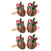 Δαχτυλίδια χαρτοπετσέτας Χριστουγεννιάτικες θήκες Jingle Bell Bandsholiday Deer Metal Serviette πόρπη γιορτινό κρύσταλλο