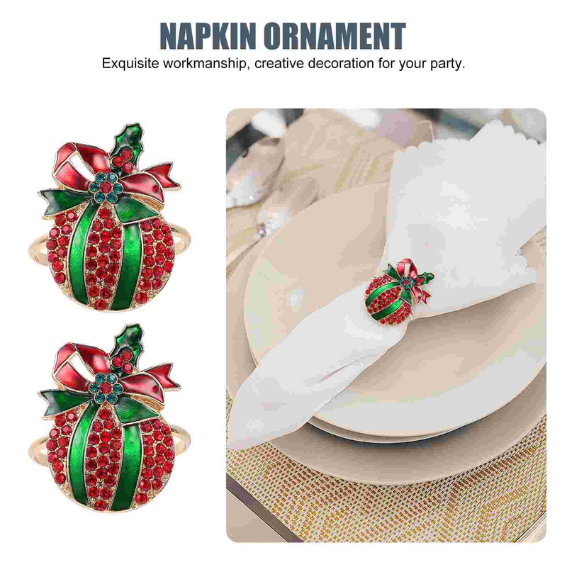 Δαχτυλίδια χαρτοπετσέτας Χριστουγεννιάτικες θήκες Jingle Bell Bandsholiday Deer Metal Serviette πόρπη γιορτινό κρύσταλλο