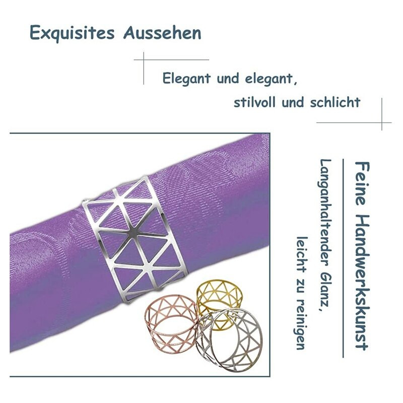 6 τμχ Γεωμετρικά κούφια δαχτυλίδια χαρτοπετσέτας Θήκη σερβιέτας για πάρτι ξενοδοχείου Διακόσμηση τραπεζαρίας τραπεζαρίας