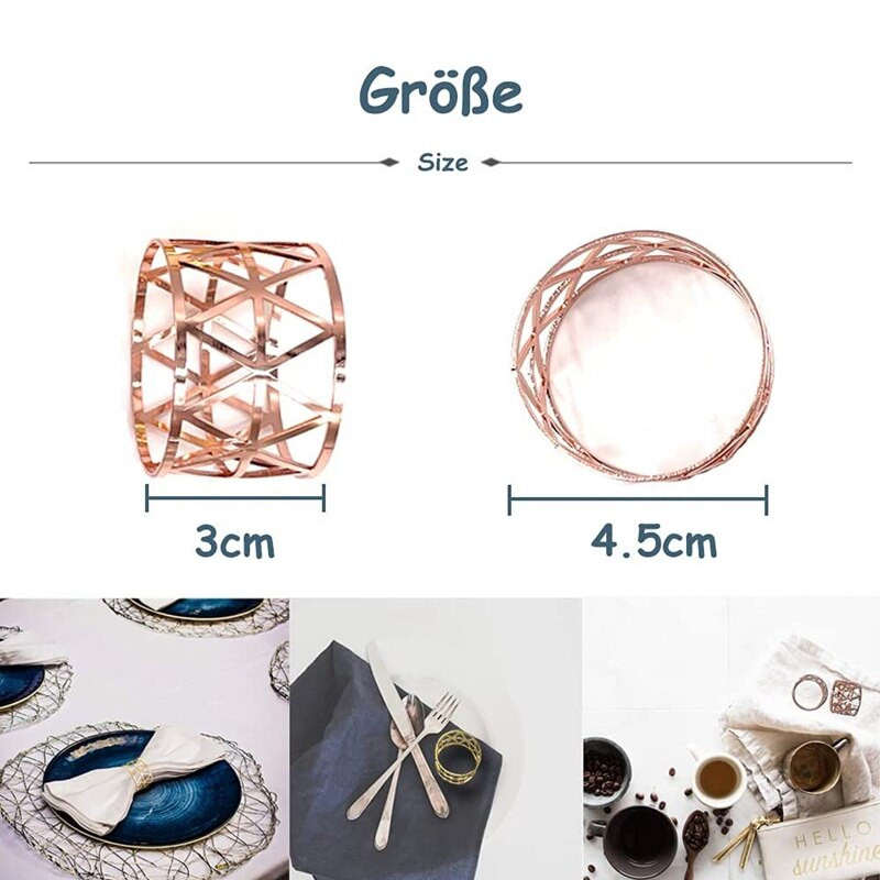 6 τμχ Γεωμετρικά κούφια δαχτυλίδια χαρτοπετσέτας Θήκη σερβιέτας για πάρτι ξενοδοχείου Διακόσμηση τραπεζαρίας τραπεζαρίας