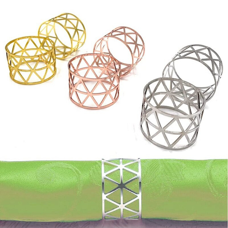 6 τμχ Γεωμετρικά κούφια δαχτυλίδια χαρτοπετσέτας Θήκη σερβιέτας για πάρτι ξενοδοχείου Διακόσμηση τραπεζαρίας τραπεζαρίας
