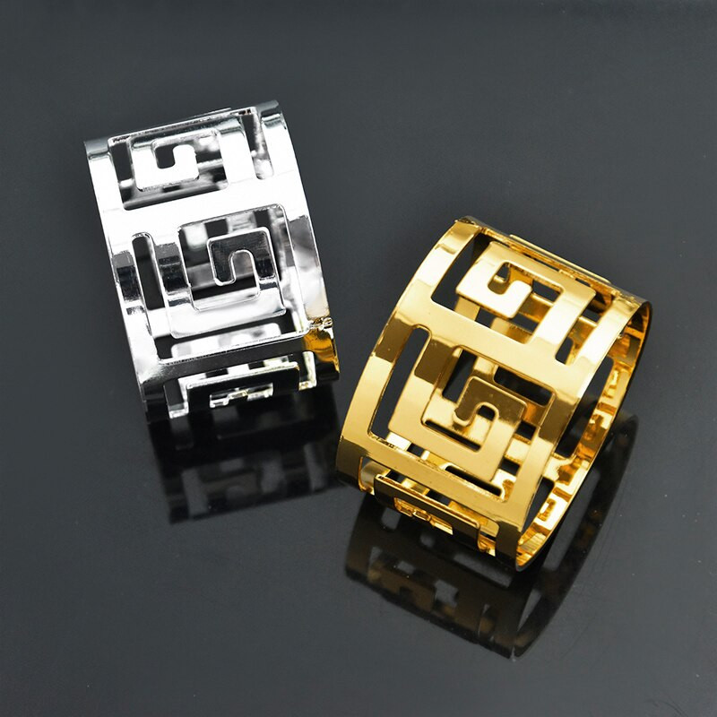 6 tk Kuldsed salvrätirõngad Hõbedased metallist salvrätikuhoidja laua salvräti vitriin Pulma sünnipäevalaua kaunistuse tarvikud