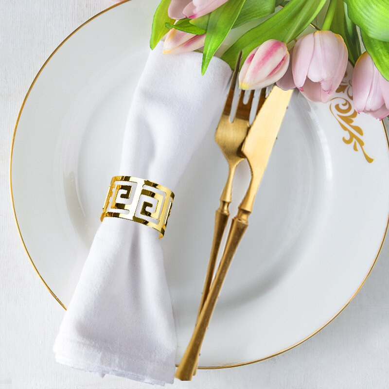 6 tk Kuldsed salvrätirõngad Hõbedased metallist salvrätikuhoidja laua salvräti vitriin Pulma sünnipäevalaua kaunistuse tarvikud