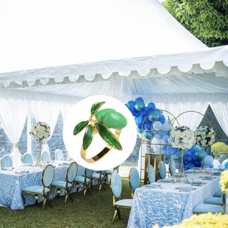 Δαχτυλίδι πετσέτας λεμόνι Σετ 6, Χρυσή θήκη για δαχτυλίδι για πετσέτα για γαμήλιο δείπνο Δείπνο σερβιέτα για διακόσμηση τραπεζιού