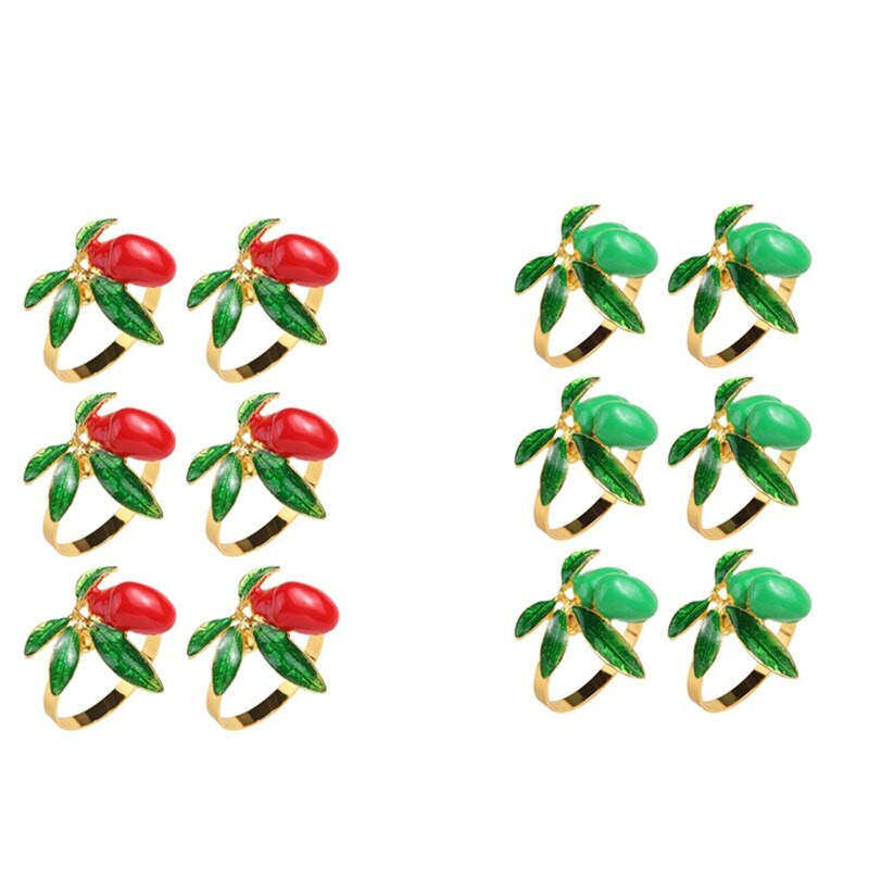 Δαχτυλίδι πετσέτας λεμόνι Σετ 6, Χρυσή θήκη για δαχτυλίδι για πετσέτα για γαμήλιο δείπνο Δείπνο σερβιέτα για διακόσμηση τραπεζιού