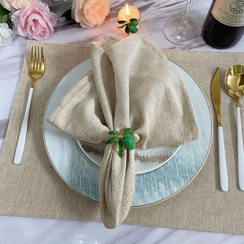 Δαχτυλίδι πετσέτας λεμόνι Σετ 6, Χρυσή θήκη για δαχτυλίδι για πετσέτα για γαμήλιο δείπνο Δείπνο σερβιέτα για διακόσμηση τραπεζιού