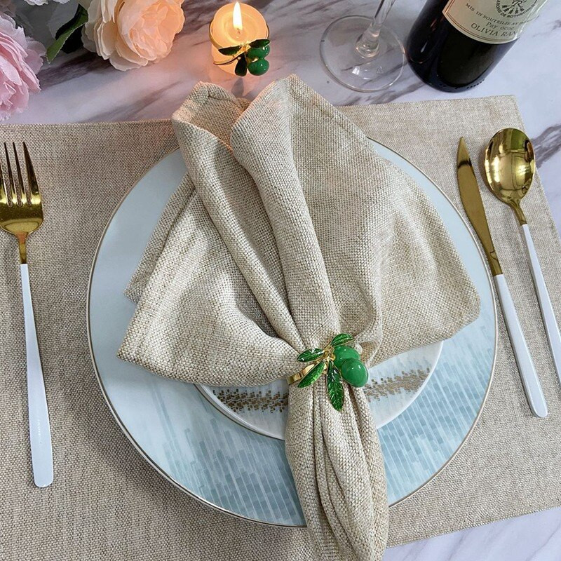 Δαχτυλίδι πετσέτας λεμόνι Σετ 6, Χρυσή θήκη για δαχτυλίδι για πετσέτα για γαμήλιο δείπνο Δείπνο σερβιέτα για διακόσμηση τραπεζιού