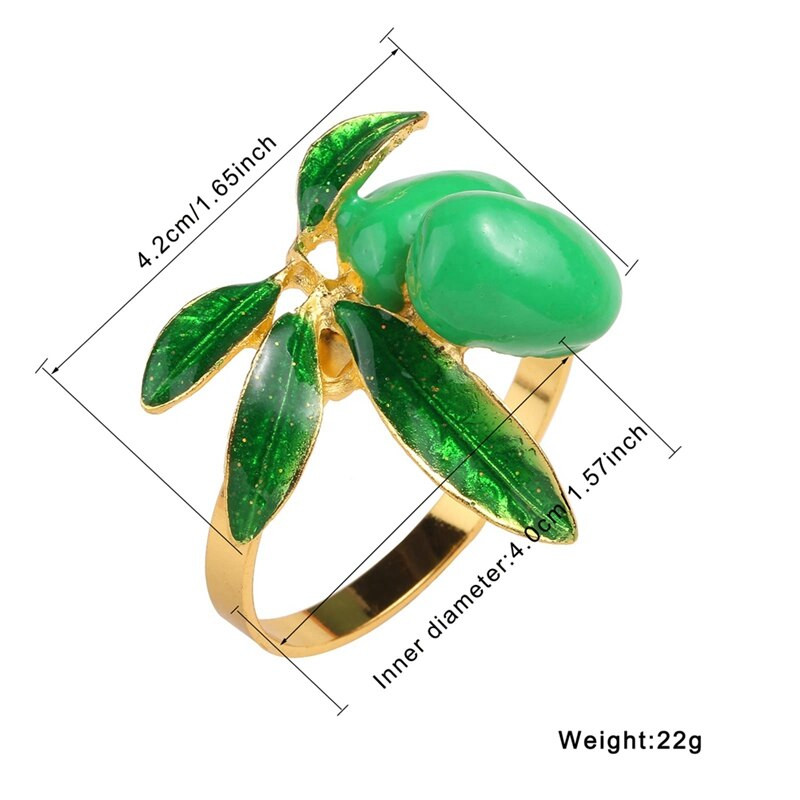 Δαχτυλίδι πετσέτας λεμόνι Σετ 6, Χρυσή θήκη για δαχτυλίδι για πετσέτα για γαμήλιο δείπνο Δείπνο σερβιέτα για διακόσμηση τραπεζιού