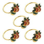 5 τμχ Δαχτυλίδια για χαρτοπετσέτες με θέμα τα Χριστούγεννα