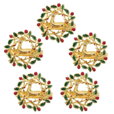 5 τμχ Δαχτυλίδια για χαρτοπετσέτες με θέμα τα Χριστούγεννα