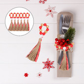 Δαχτυλίδι χαρτοπετσέτας πόρπη Ξύλινες χάντρες Χριστουγεννιάτικες πόρπες τραπεζιού Ξύλινη θήκη σερβιέτας αγροικία γιρλάντα Bead Holdersbands Festival