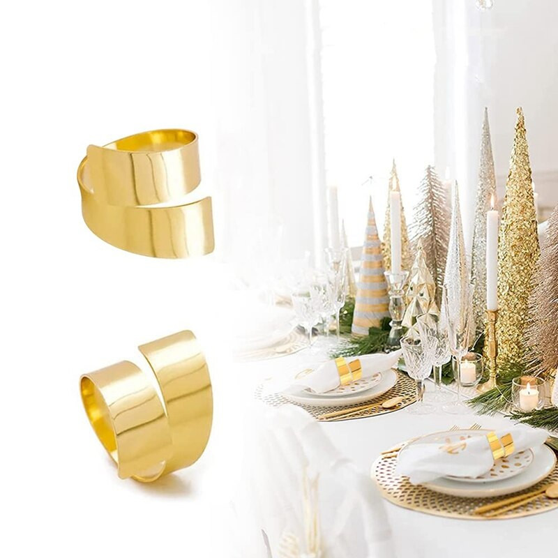 1 set de 12 inele de șervețel Set de inele de șervețel din aliaj pentru banchet de nuntă inele de suport pentru decorațiuni de masă de Crăciun