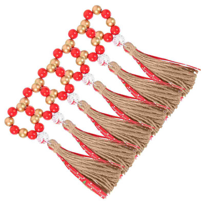 Δαχτυλίδι χαρτοπετσέτας πόρπη Ξύλινες χάντρες Χριστουγεννιάτικες πόρπες τραπεζιού Ξύλινη θήκη σερβιέτας αγροικία γιρλάντα Bead Holdersbands Festival