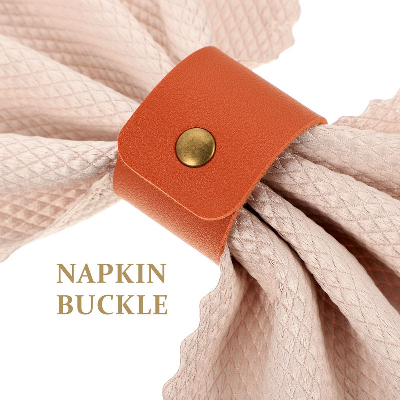Δερμάτινα δαχτυλίδια χαρτοπετσέτας 4 τμχ Δερμάτινη θήκη για χαρτοπετσέτα αδιάβροχη δαχτυλίδια χαρτοπετσέτας Διακοσμητικά τραπεζιού