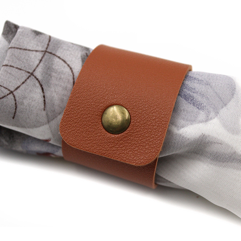 Δερμάτινα δαχτυλίδια χαρτοπετσέτας 4 τμχ Δερμάτινη θήκη για χαρτοπετσέτα αδιάβροχη δαχτυλίδια χαρτοπετσέτας Διακοσμητικά τραπεζιού