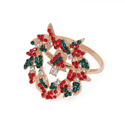 Χριστουγεννιάτικες θήκες για δαχτυλίδια για χαρτοπετσέτες Χριστουγεννιάτικη θήκη για χαρτοπετσέτα Ελάφια Καλά Χριστούγεννα καπέλο Άγιου Βασίλη Κόκκινο Φιόγκο Χριστουγεννιάτικο δέντρο επιτραπέζιο γλυπτό