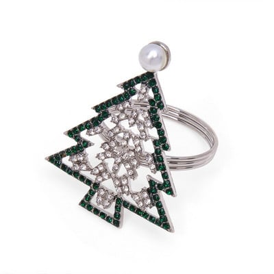 Χριστουγεννιάτικες θήκες για δαχτυλίδια για χαρτοπετσέτες Χριστουγεννιάτικη θήκη για χαρτοπετσέτα Ελάφια Καλά Χριστούγεννα καπέλο Άγιου Βασίλη Κόκκινο Φιόγκο Χριστουγεννιάτικο δέντρο επιτραπέζιο γλυπτό