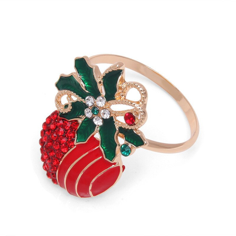 Χριστουγεννιάτικες θήκες για δαχτυλίδια για χαρτοπετσέτες Χριστουγεννιάτικη θήκη για χαρτοπετσέτα Ελάφια Καλά Χριστούγεννα καπέλο Άγιου Βασίλη Κόκκινο Φιόγκο Χριστουγεννιάτικο δέντρο επιτραπέζιο γλυπτό