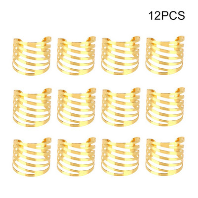 12 tk seljamuster Igapäevaseks kasutamiseks Lauakaunistus Õõnes pulmarätiku sõrmused Salvrätiku pandla hoidja