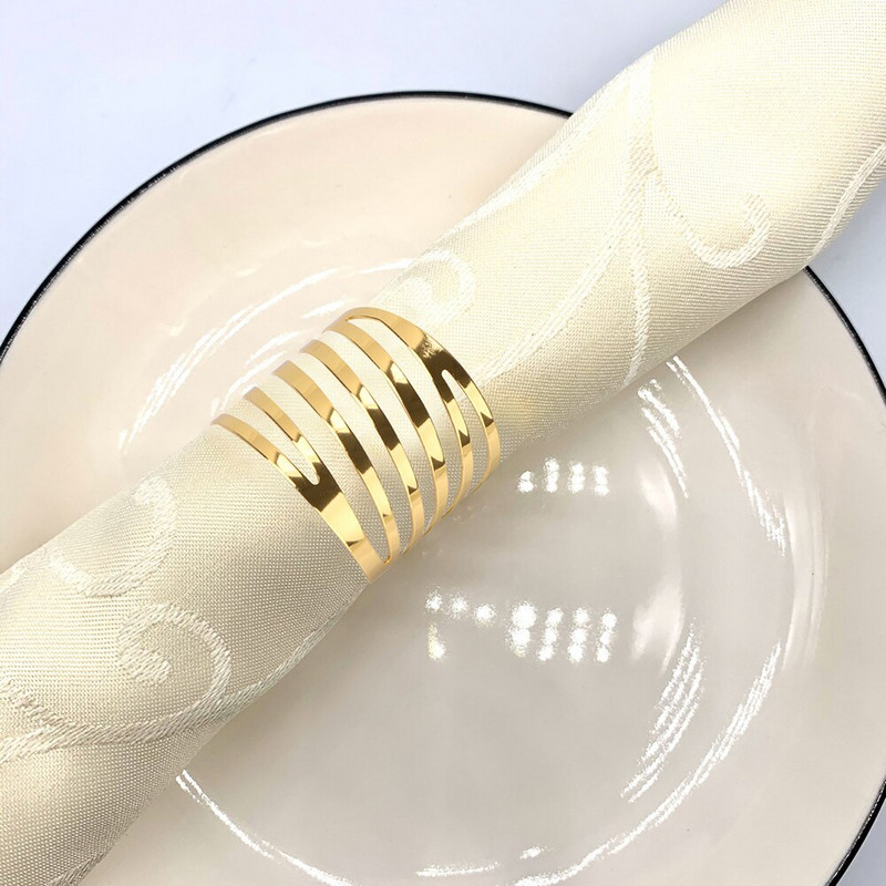 12 tk seljamuster Igapäevaseks kasutamiseks Lauakaunistus Õõnes pulmarätiku sõrmused Salvrätiku pandla hoidja