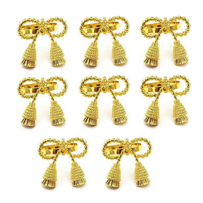 8 tk Bowknot salvrätiku rõngad metallist pandlad salvrätikute hoidik pulma salvrätikud sõrmuse pidu jõulukaunistus laua katmine