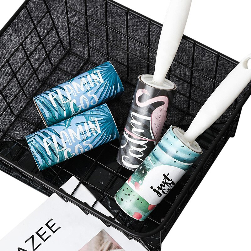 XZJJA 50 lakštų, nuplėšiamas dulkių pūkas, lipnus volelis, drabužiai pūkai naminių gyvūnėlių plaukų popierius, elektrostatinis plaukų šalinimo volelis, šepetėlio valymo įrankis