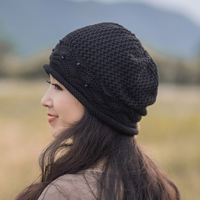 Πλεκτό χειμωνιάτικο καπέλο - σε δύο χρώματα