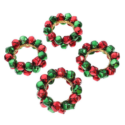 Δαχτυλίδια χαρτοπετσέτας Χριστουγεννιάτικο δαχτυλίδι Κουδουνάκι Holiday Serviette Jingleholders Party Πόρπη στεφάνι Μίνι τραπέζι Ατσάλινο