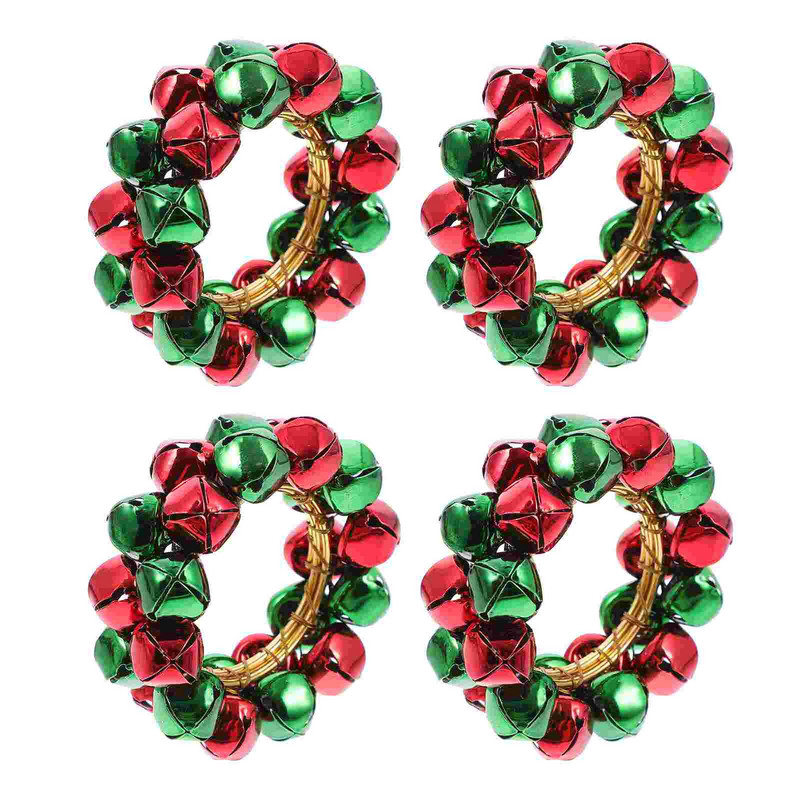 Δαχτυλίδια χαρτοπετσέτας Χριστουγεννιάτικο δαχτυλίδι Κουδουνάκι Holiday Serviette Jingleholders Party Πόρπη στεφάνι Μίνι τραπέζι Ατσάλινο