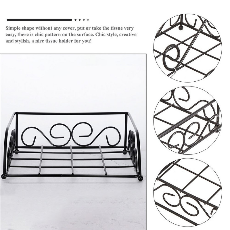 Laikiklis Servetėlių metalinis dozatorius servetėlių rankšluosčių laikymo popierius geležies stovas Stalviršis Stalo Viela Servetė Rankinės Servetėlės Kaimiškos Plokščias
