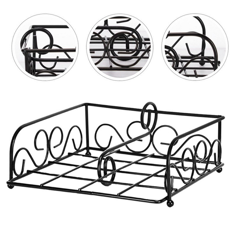 Laikiklis Servetėlių metalinis dozatorius servetėlių rankšluosčių laikymo popierius geležies stovas Stalviršis Stalo Viela Servetė Rankinės Servetėlės Kaimiškos Plokščias