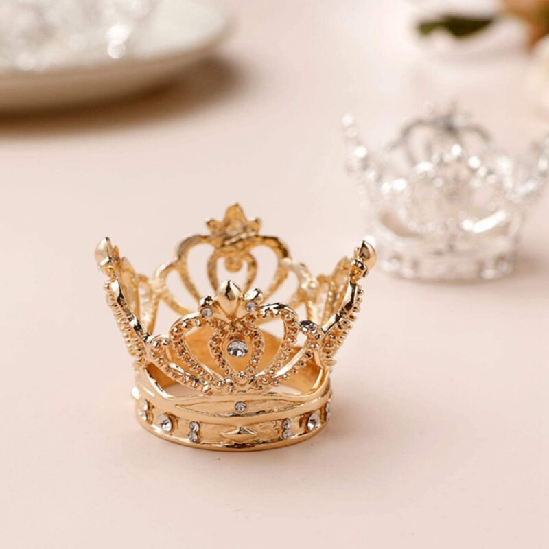 6 τεμ. δαχτυλίδια από στρασάκι κορώνας, έξοχες θήκες για δαχτυλίδια για το Πάσχα, πάρτι, τραπέζι για μπομπονιέρα γάμου