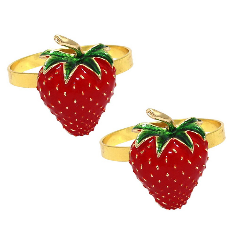 Servetėlių žiedas Žiedų laikiklis Servetė Vakarėlis Braškių Sagtis Vaisiai Dekoratyvinis Vestuvinis Stalas Sagtys Užsegimai Metalinis Dekoratyvinis Užsegimas