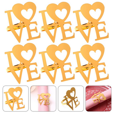 6 buc Inele pentru șervețele Suport pentru șervețele pentru petrecere Decoratiuni pentru șervețele Inele pentru șervețele din oțel inoxidabil Suport pentru șervețele