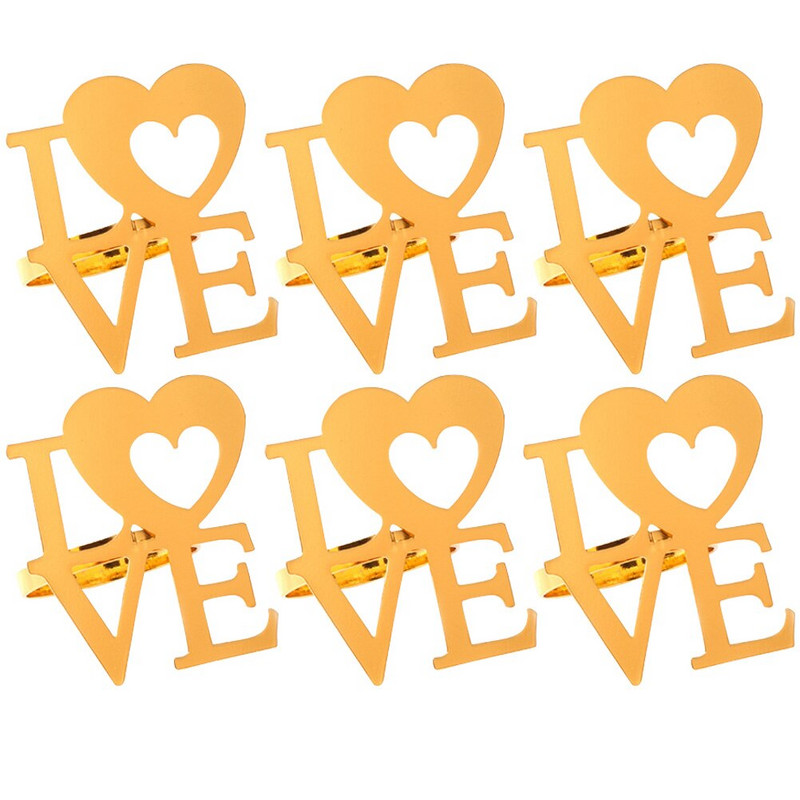 6 buc Inele pentru șervețele Suport pentru șervețele pentru petrecere Decoratiuni pentru șervețele Inele pentru șervețele din oțel inoxidabil Suport pentru șervețele